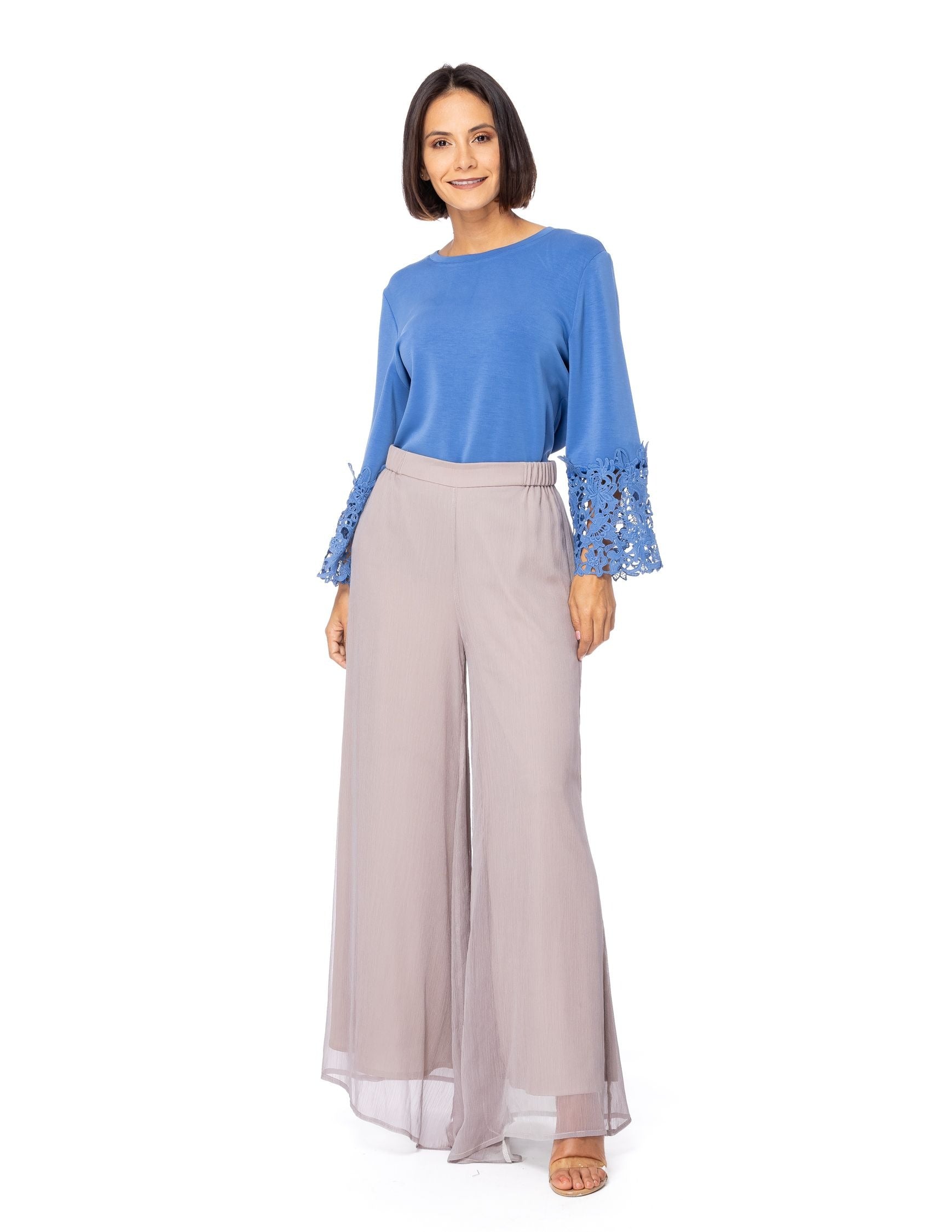 Blusa Essencia Mangas 3/4 Lisa Encaje Para Damas by Essencia