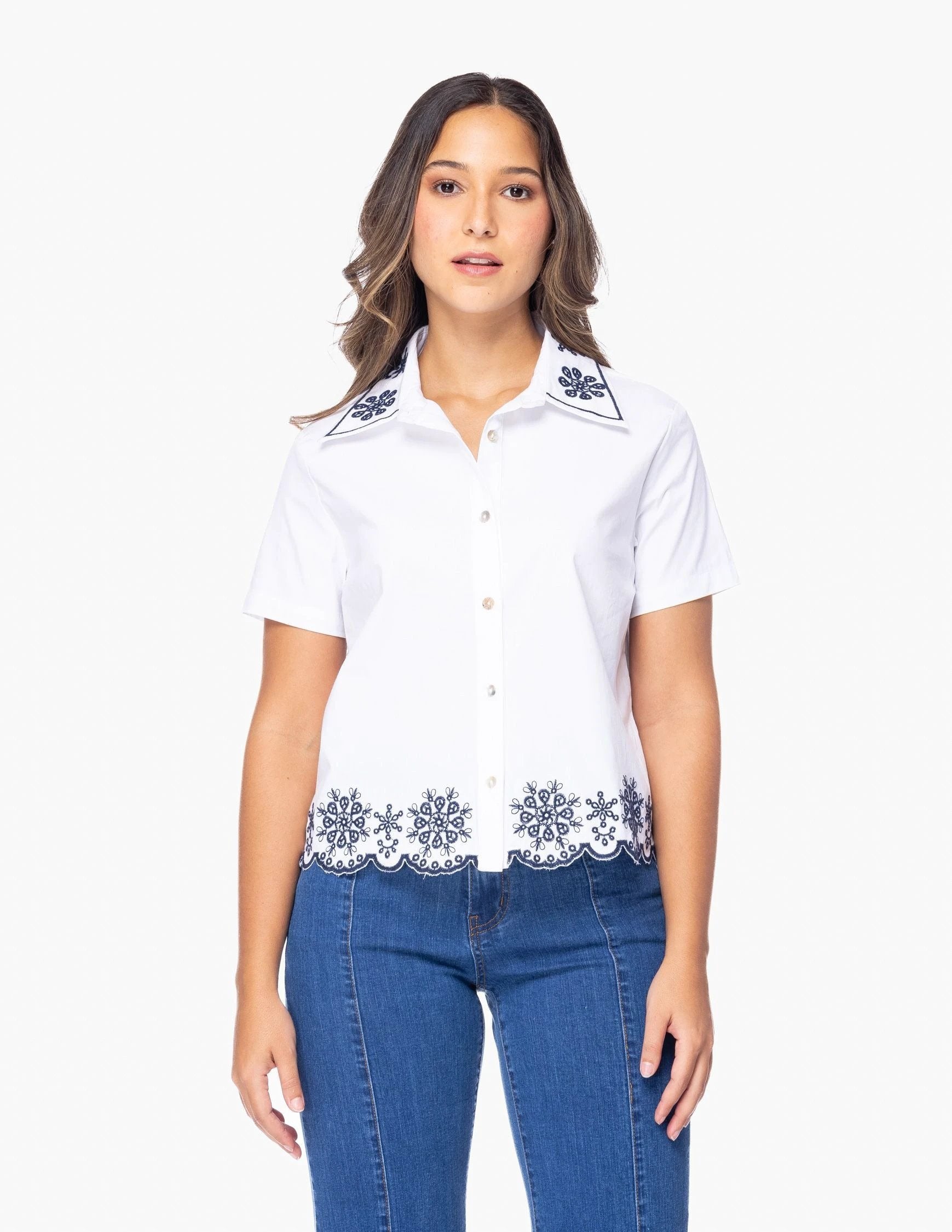 Blusa Essencia Mangas Cortas Bordados Para Damas by Essencia