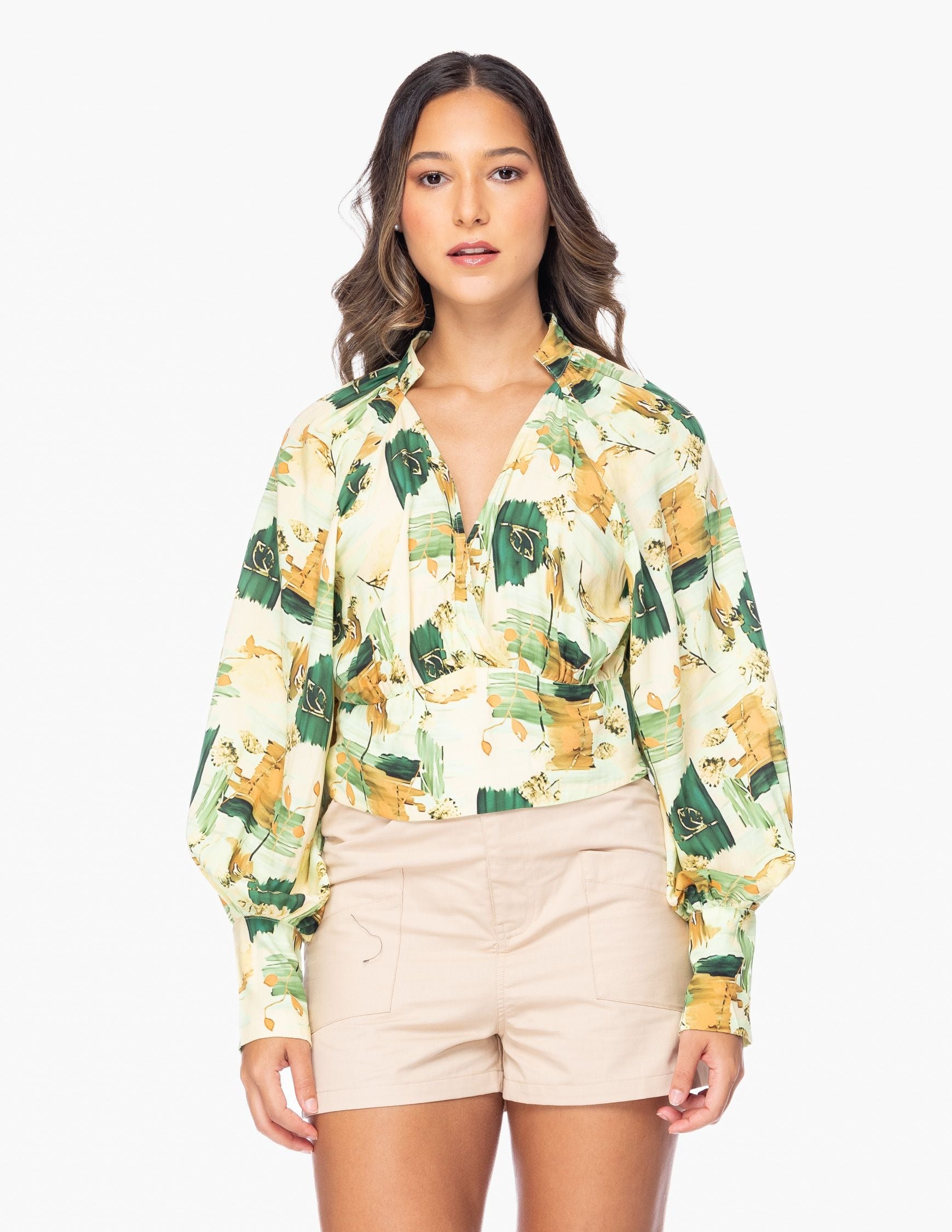 Blusa Essencia Mangas Largas Estampado para Damas