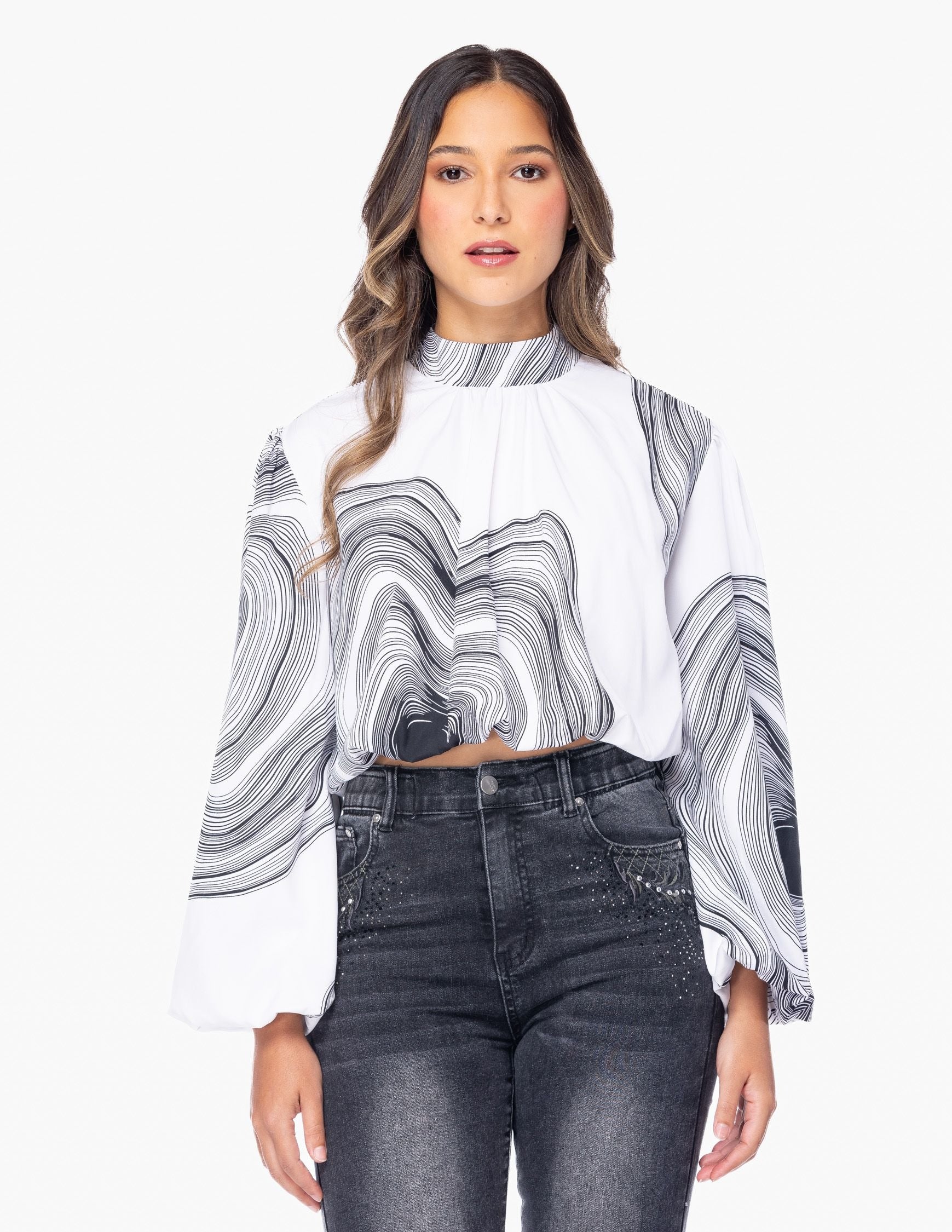 Blusa Essencia Mangas Largas Estampada Para Damas by Essencia