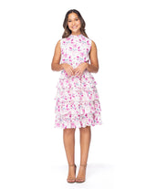 Vestido Essencia sin Mangas Estampado Verde Azulado/Magenta para Damas