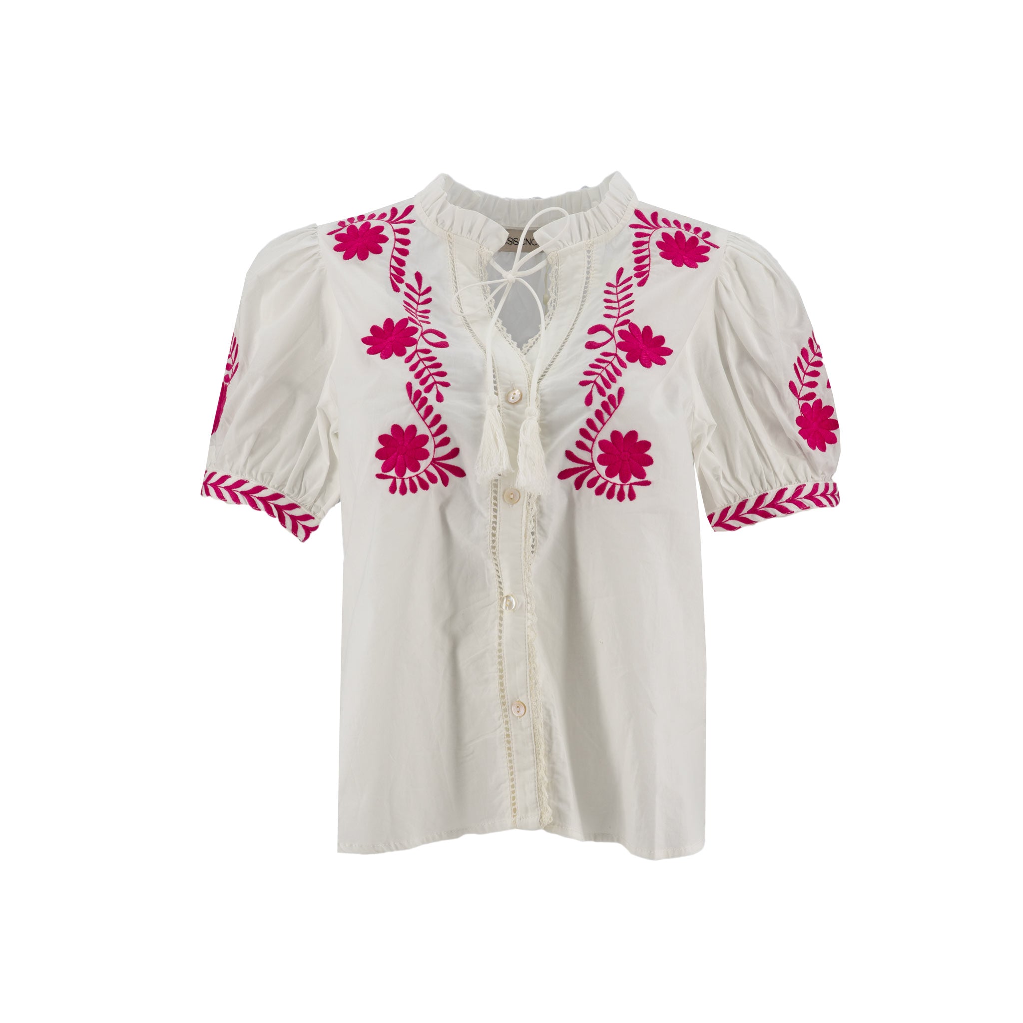 Blusa Essencia Mangas Cortas Bordada para Damas