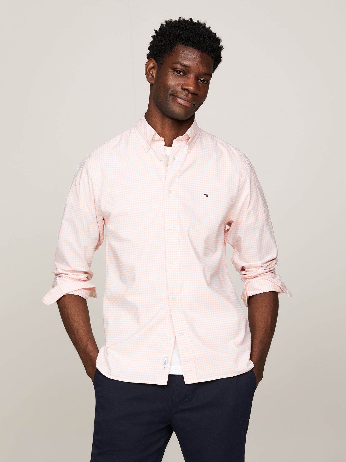 Camisa Tommy Hilfiger Mangas Largas Cuadros P/ Caballeros MW0MW33763 by Tommy Hilfiger