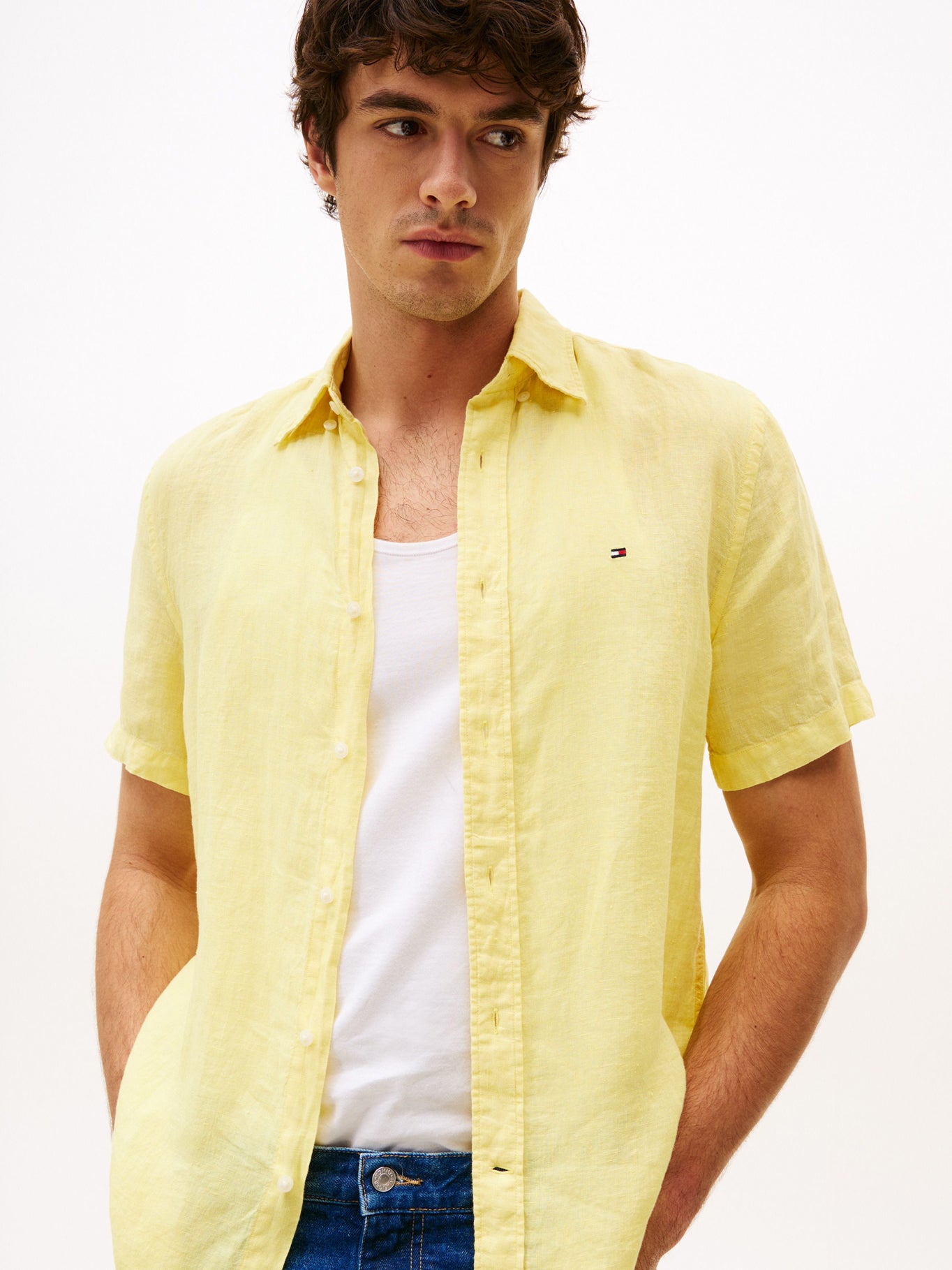 Camisa Tommy Hilfiger Mangas Cortas Lisa Para Caballeros