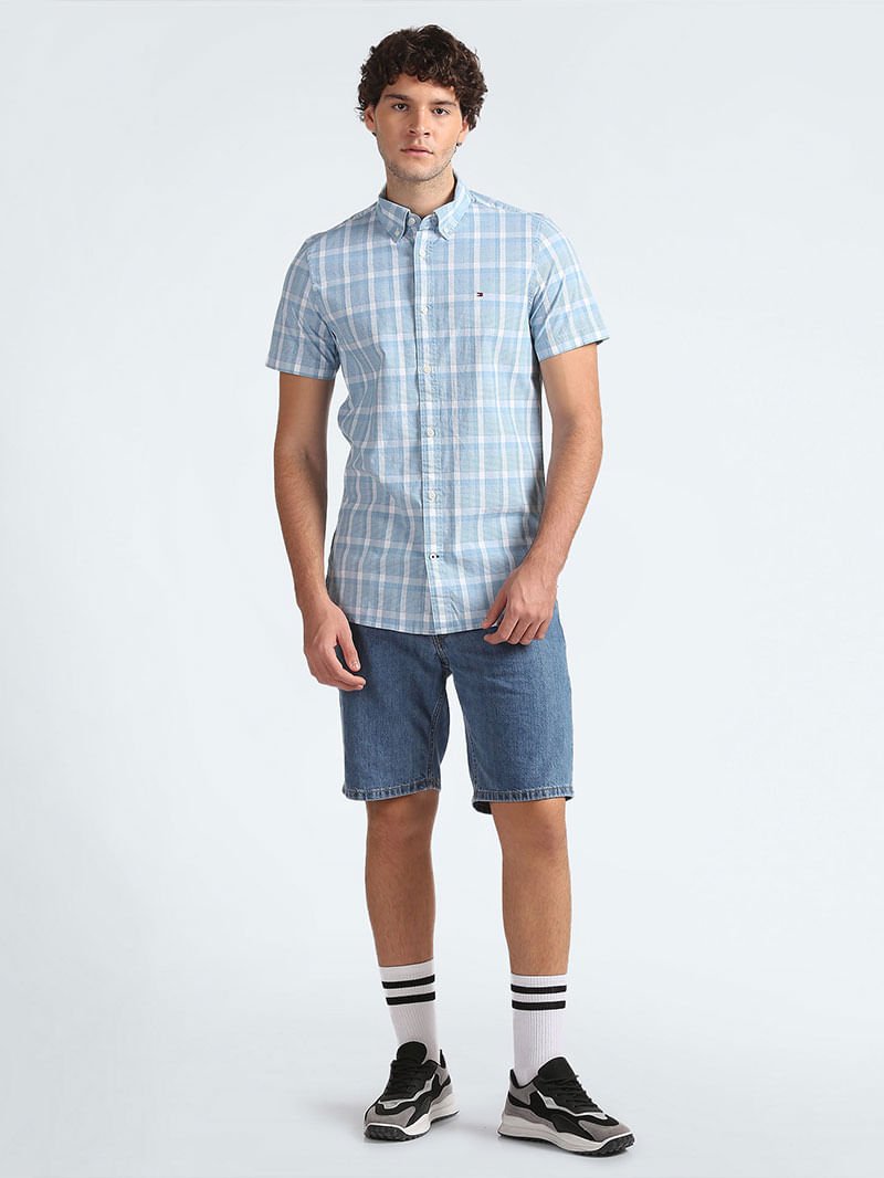 Camisa Tommy Hilfiger Mangas Cortas Cuadros Para Caballeros by Tommy Hilfiger