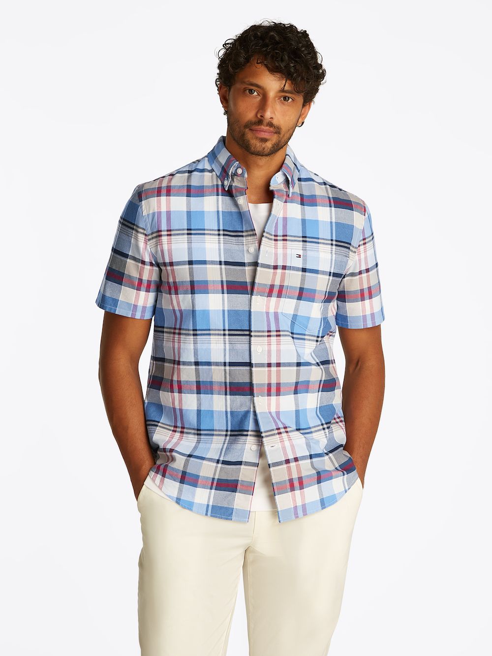 Camisa Tommy Hilfiger Mangas Cortas Cuadros Para Caballeros by Tommy Hilfiger