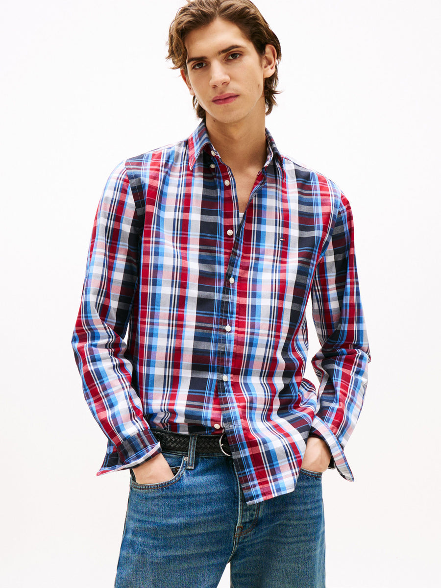 Camisa Tommy Hilfiger Mangas Largas Cuadros para Caballeros – MEDIUM RED