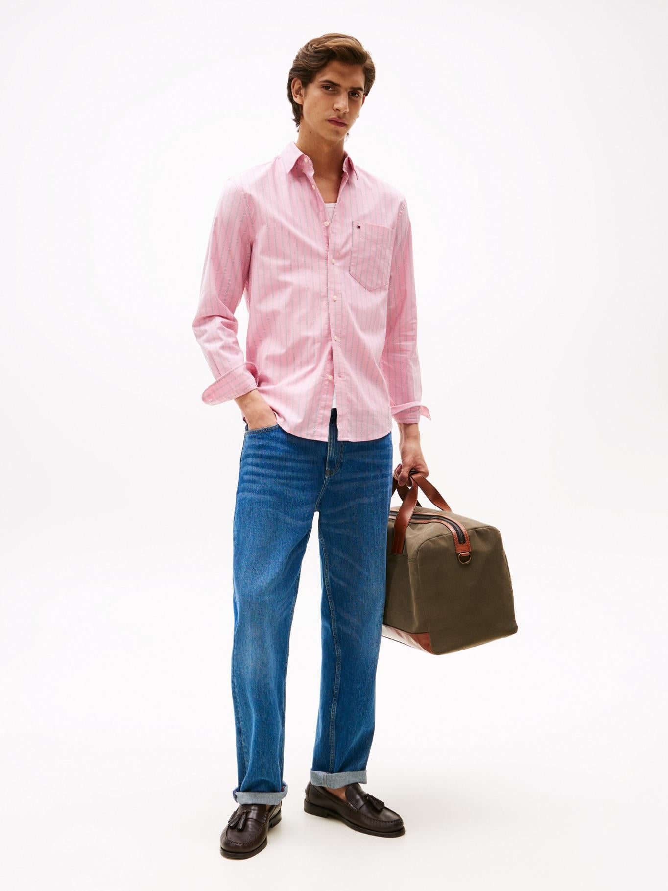 Camisa Tommy Hilfiger Mangas Largas Rayas Para Caballeros by Tommy Hilfiger