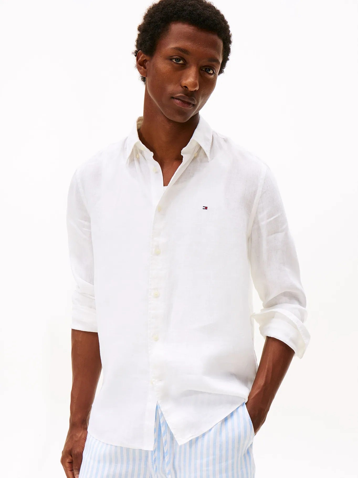 Camisa Tommy Hilfiger Mangas Largas Lisa para Caballeros