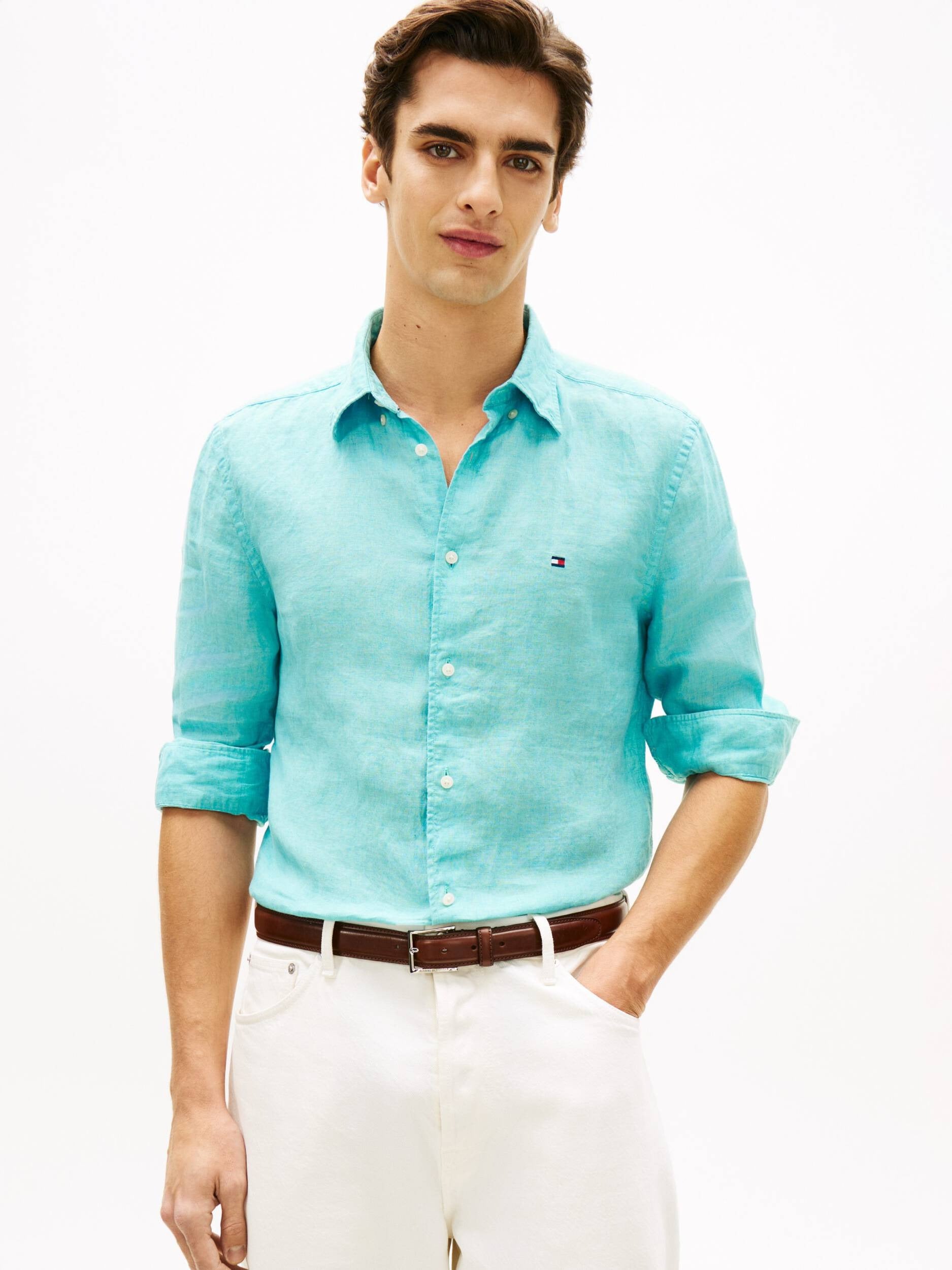 Camisa Tommy Hilfiger Mangas Largas Lisa para Caballeros