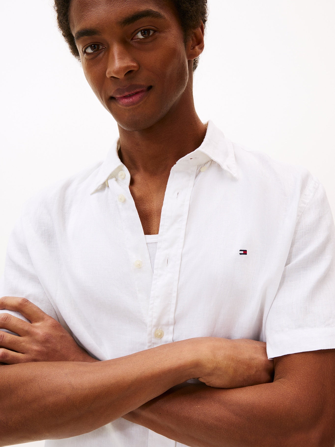Camisa Tommy Hilfiger Mangas Cortas Lisa para Caballeros