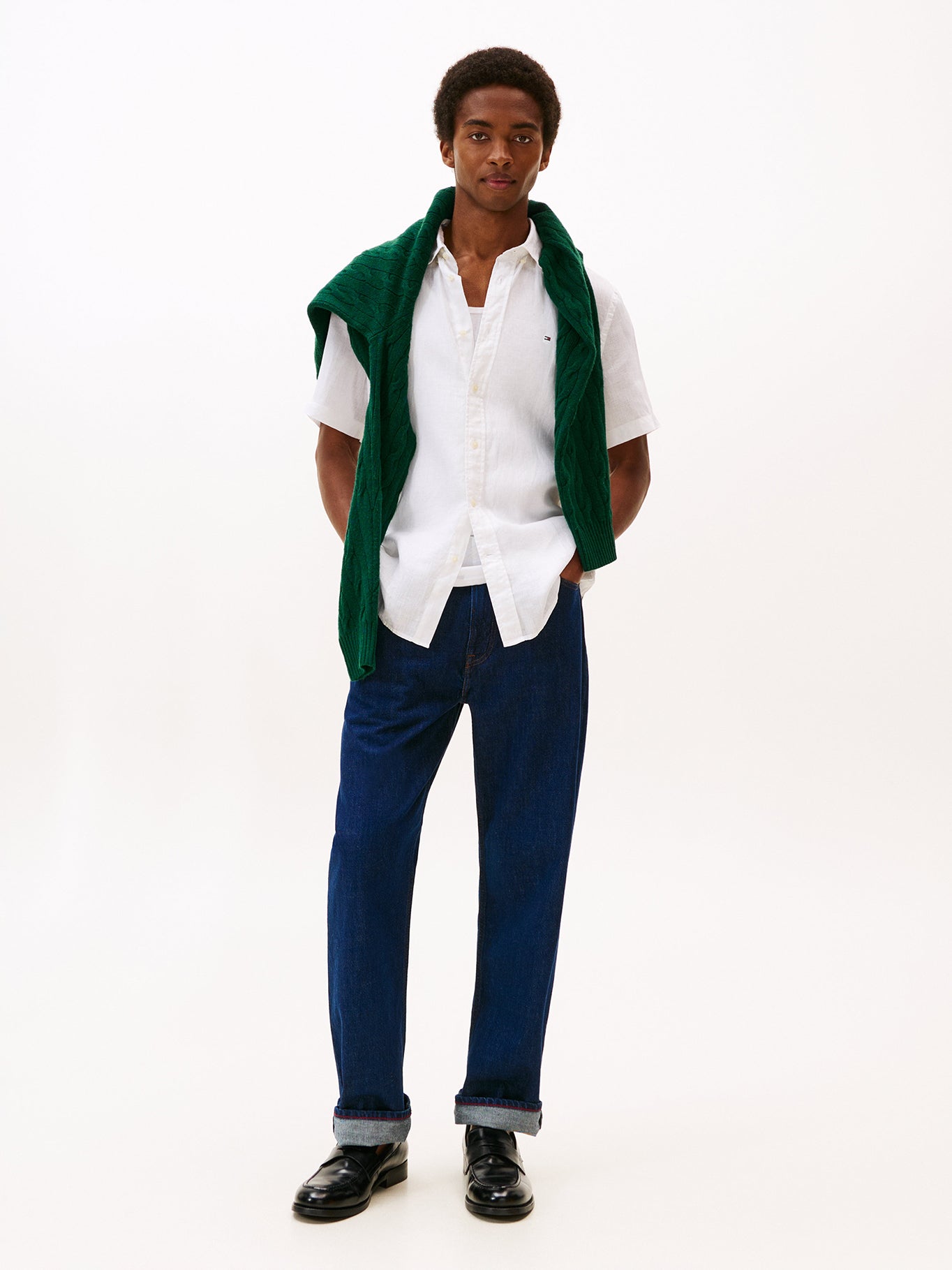 Camisa Tommy Hilfiger Mangas Cortas Lisa para Caballeros