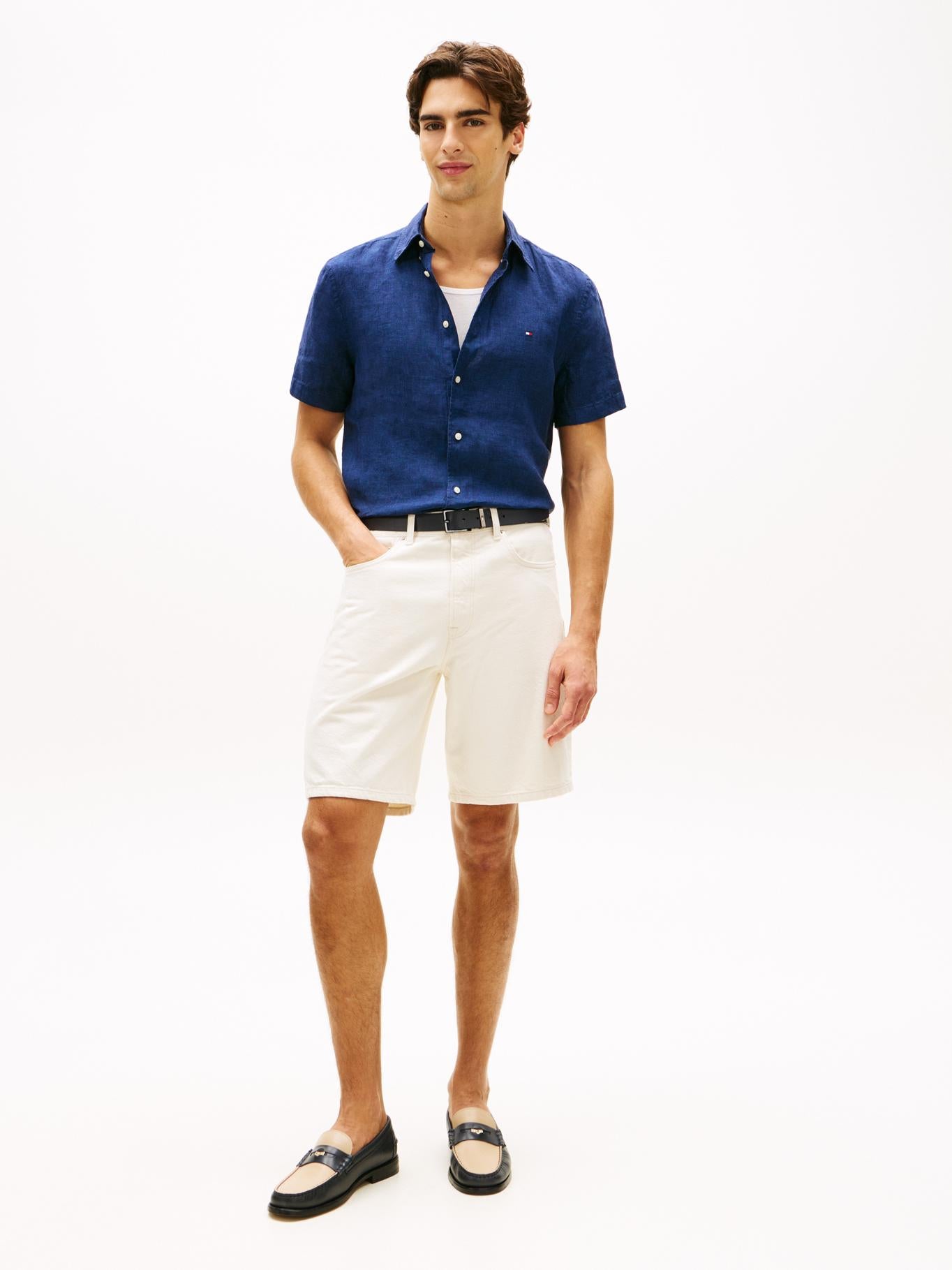 Camisa Tommy Hilfiger Mangas Cortas Lisa para Caballeros
