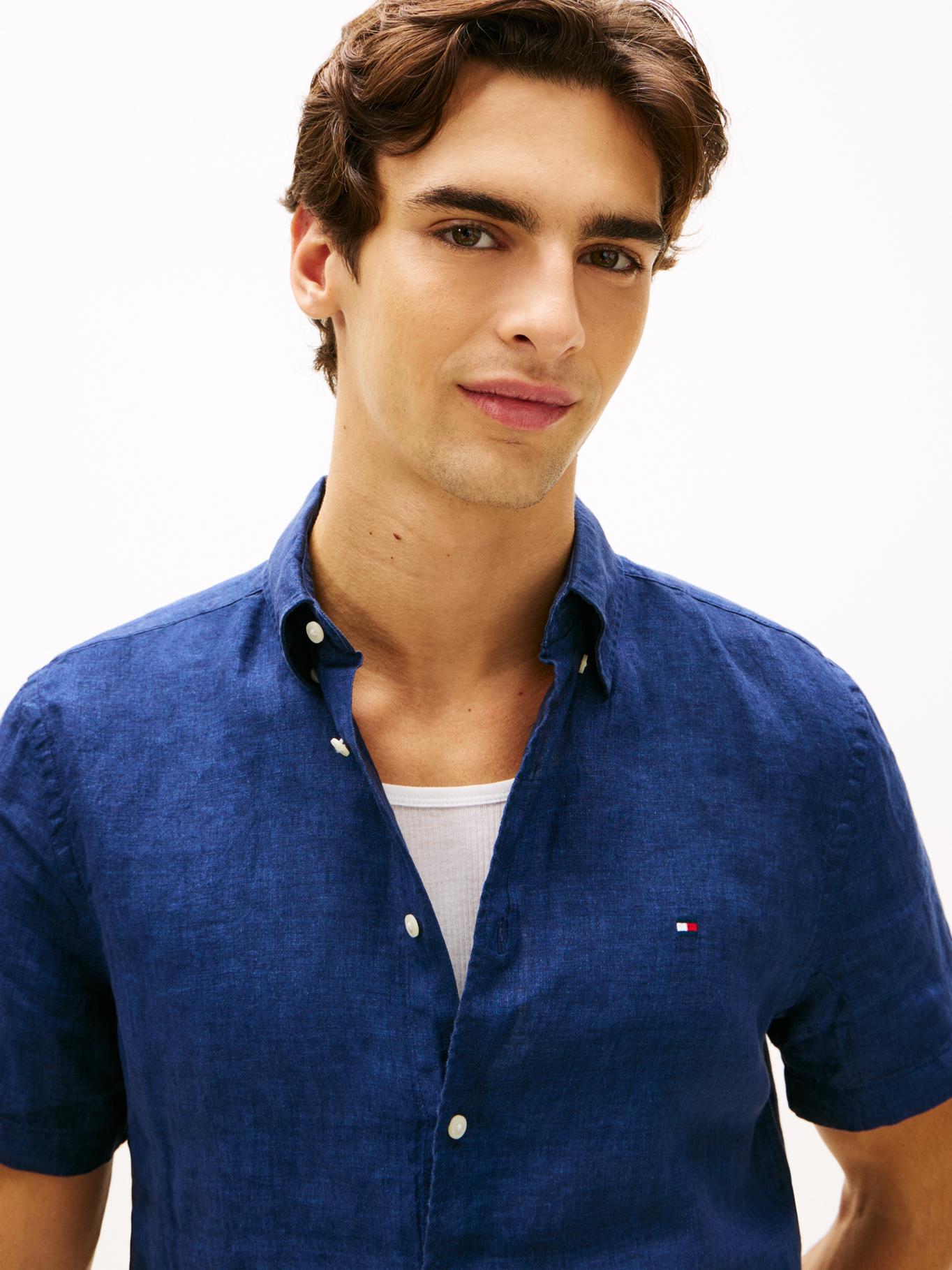 Camisa Tommy Hilfiger Mangas Cortas Lisa para Caballeros