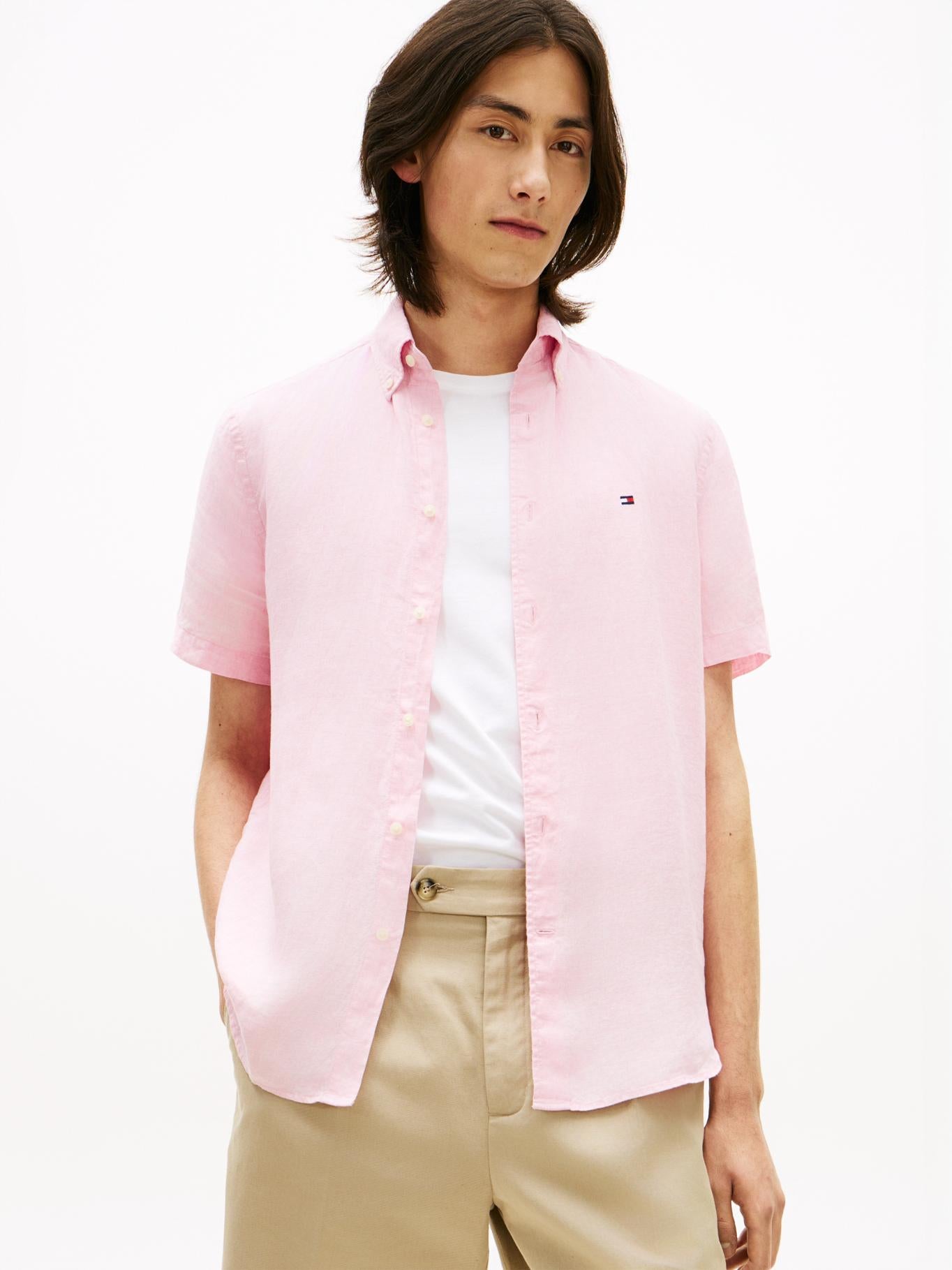 Camisa Tommy Hilfiger Mangas Cortas Lisa para Caballeros