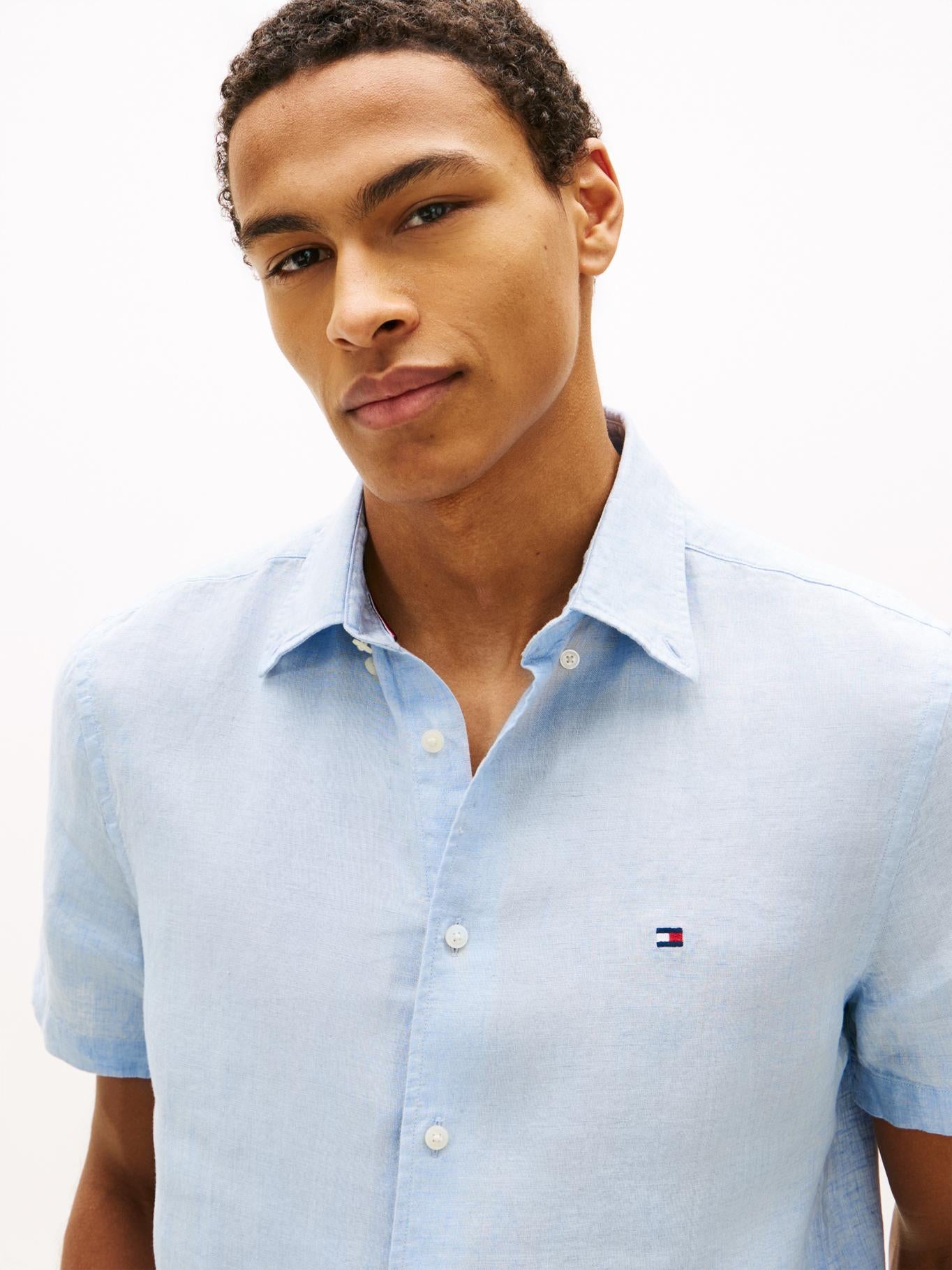 Camisa Tommy Hilfiger Mangas Cortas Lisa para Caballeros