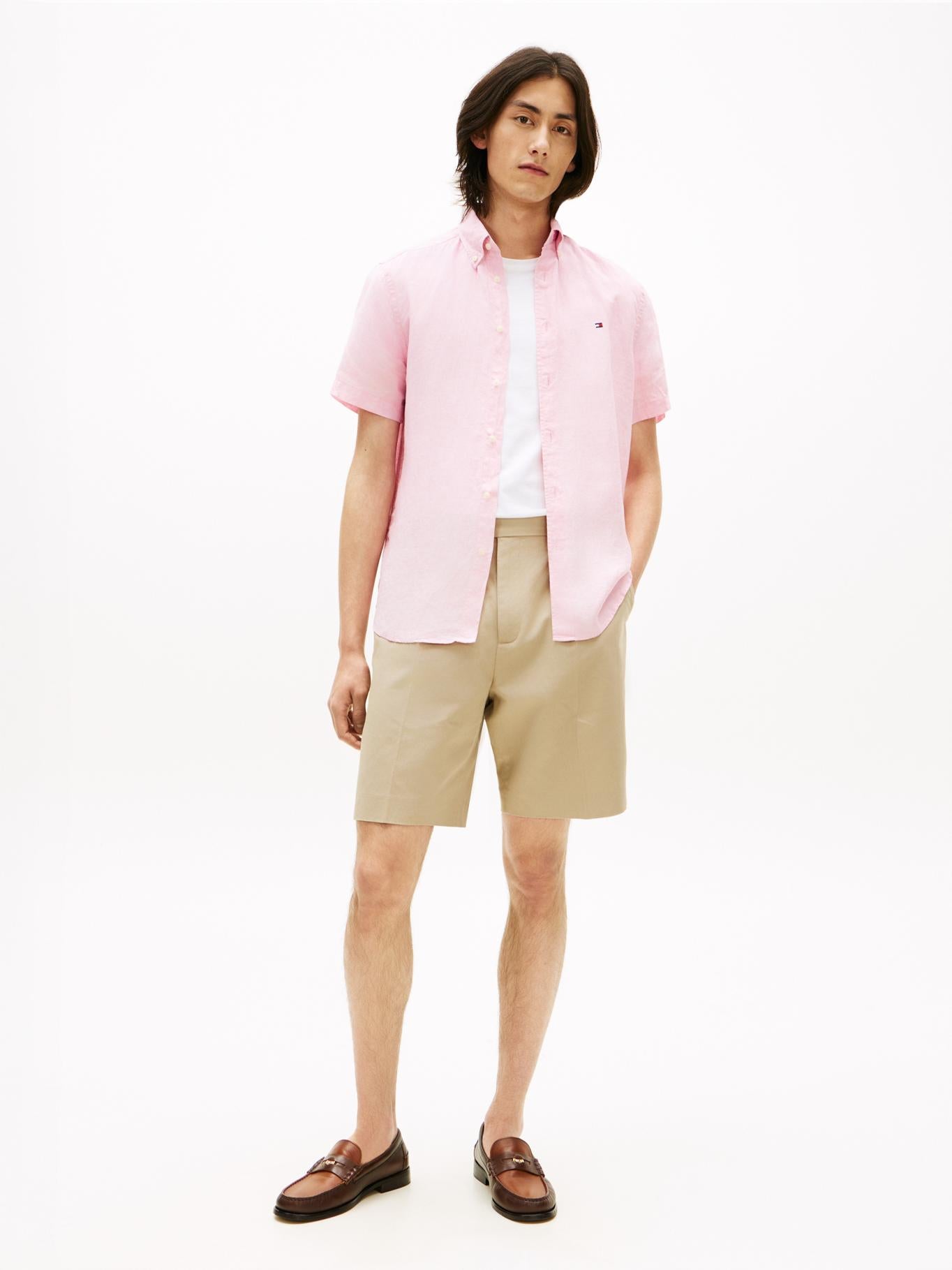 Camisa Tommy Hilfiger Mangas Cortas Lisa para Caballeros