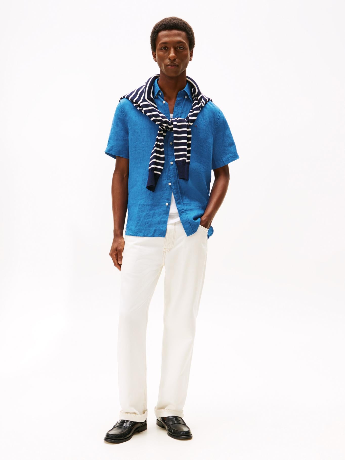 Camisa Tommy Hilfiger Mangas Cortas Lisa para Caballeros