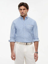 Camisa Tommy Hilfiger Mangas Largas Lisa Regular Fit Shirt Blue para Caballeros
