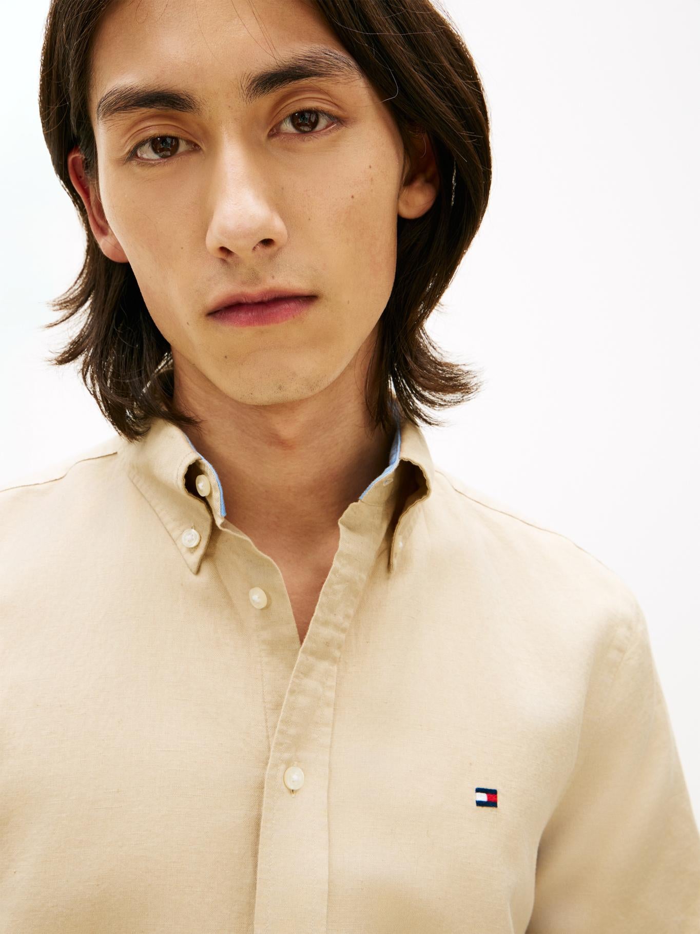 Camisa Tommy Hilfiger Mangas Cortas Lisa para Caballeros