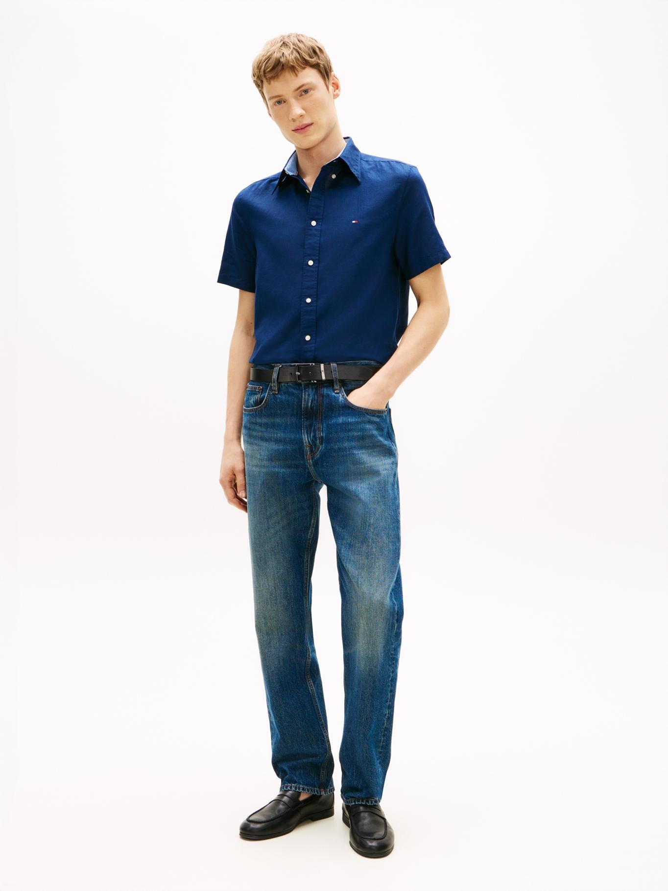 Camisa Tommy Hilfiger Mangas Cortas Lisa para Caballeros