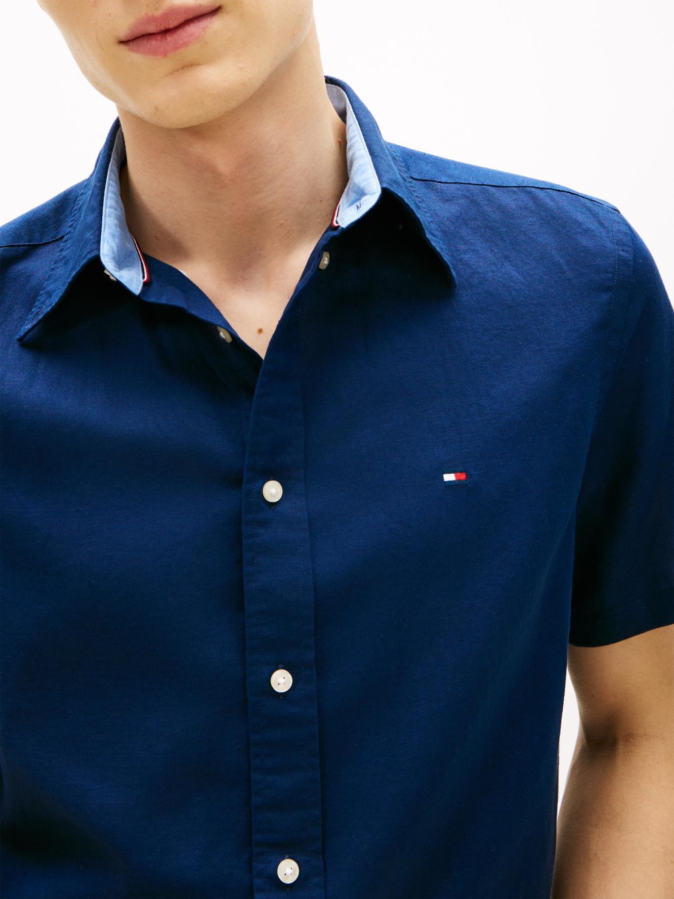 Camisa Tommy Hilfiger Mangas Cortas Lisa para Caballeros