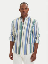 Camisa Tommy Hilfiger Mangas Largas Rayas Nouveau Green Stripe para Caballeros