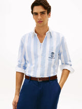 Camisa Tommy Hilfiger Mangas Largas Rayas Classic Fit Blue Stripe para Caballeros