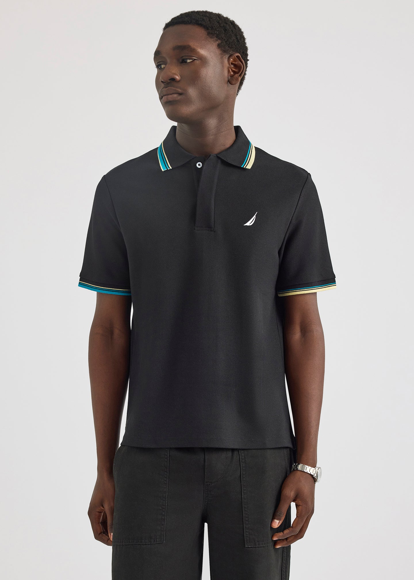 Poloshirt Nautica Mangas Cortas Liso Para Caballeros