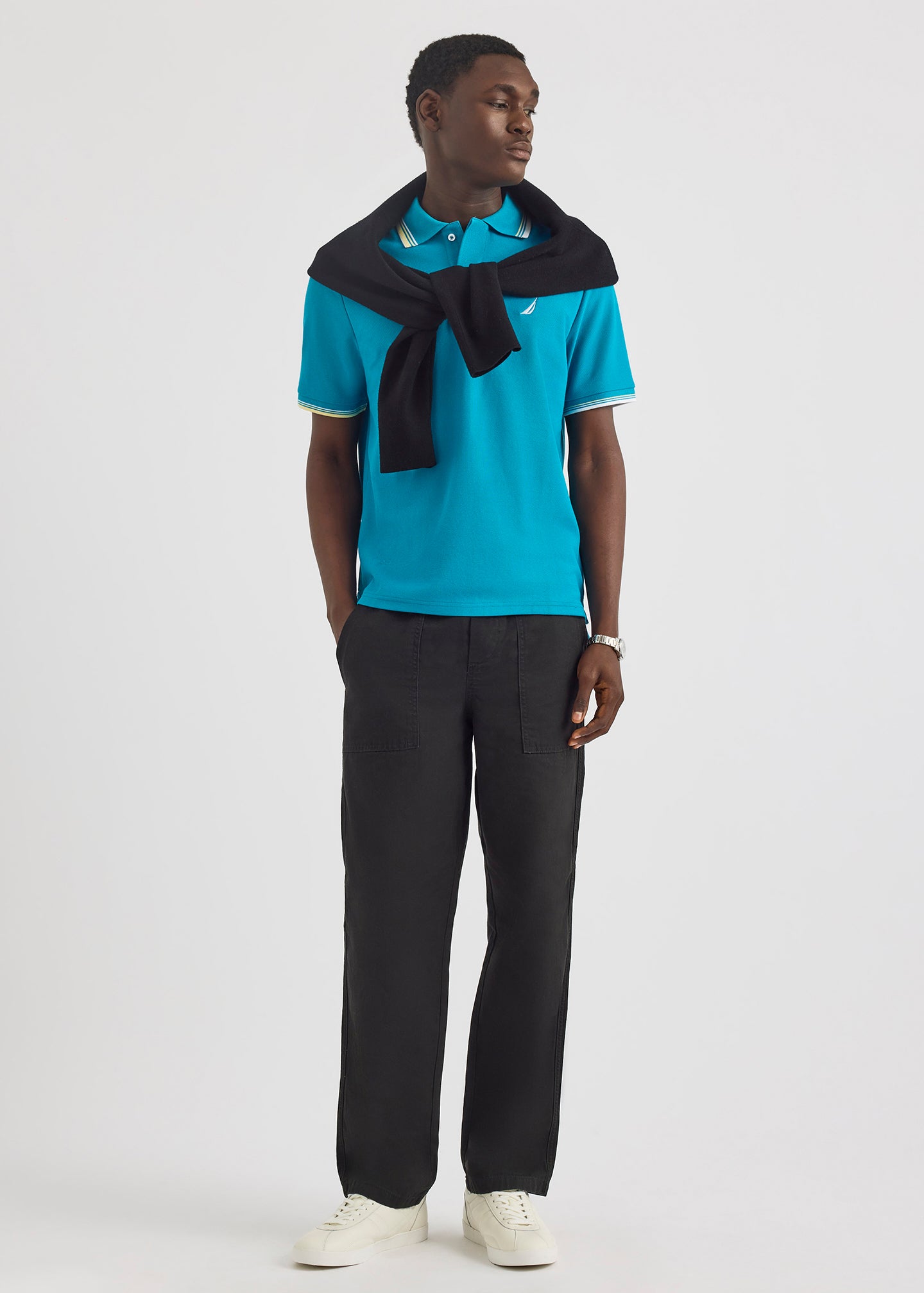 Poloshirt Nautica Mangas Cortas Liso Para Caballeros