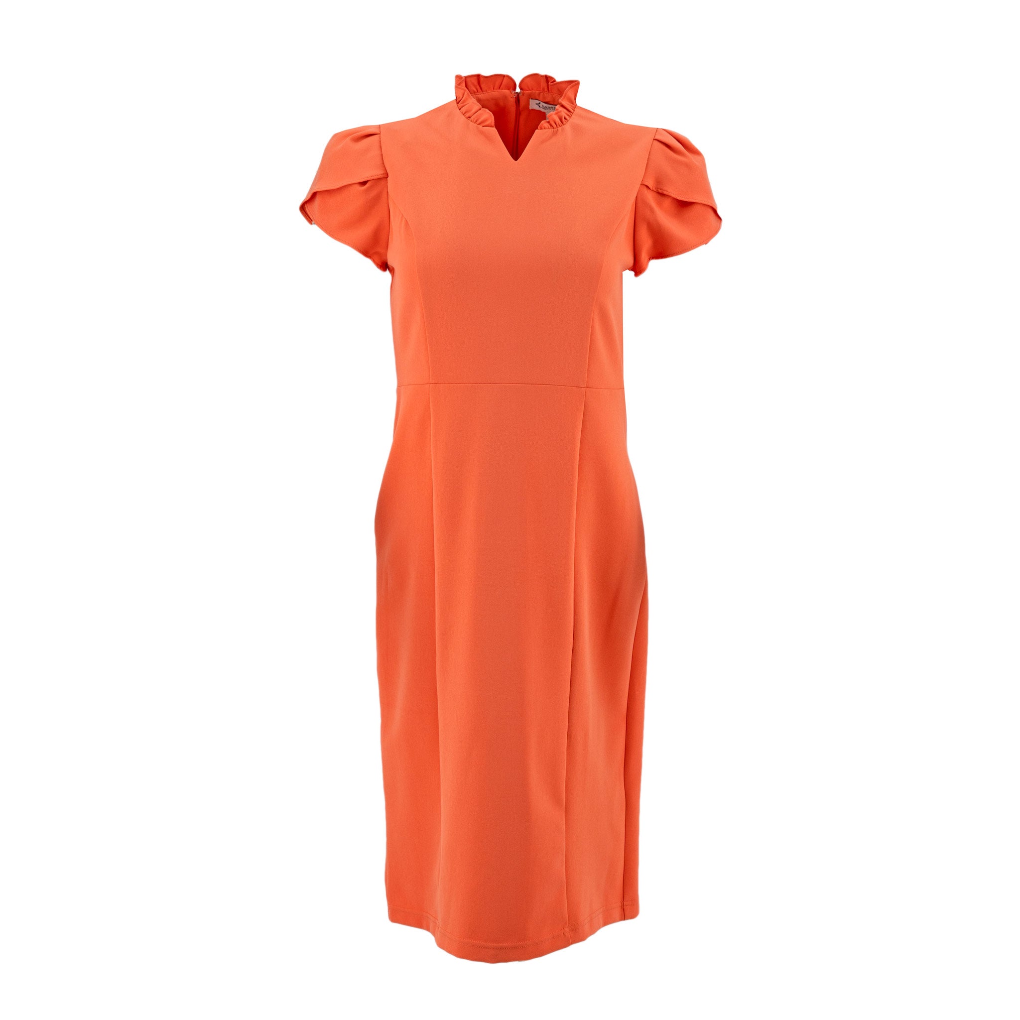 Vestido Nanette Lepore Mangas Cortas Liso para Damas – VIVID CORAL