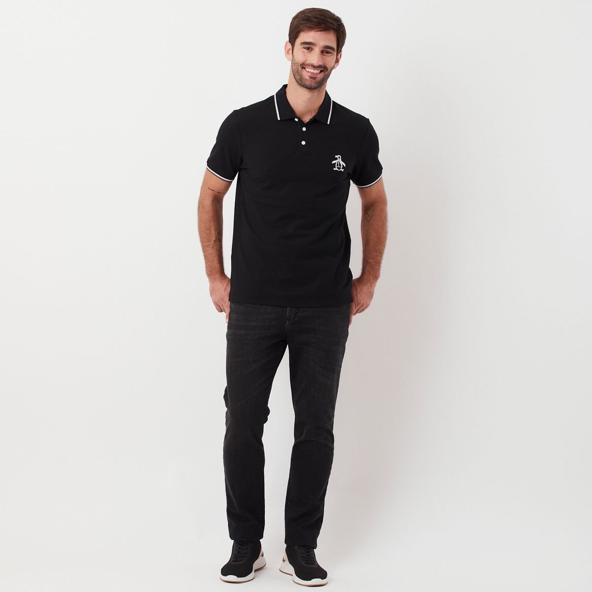 Poloshirt Penguin Mangas Cortas Liso Para Caballeros by Penguin