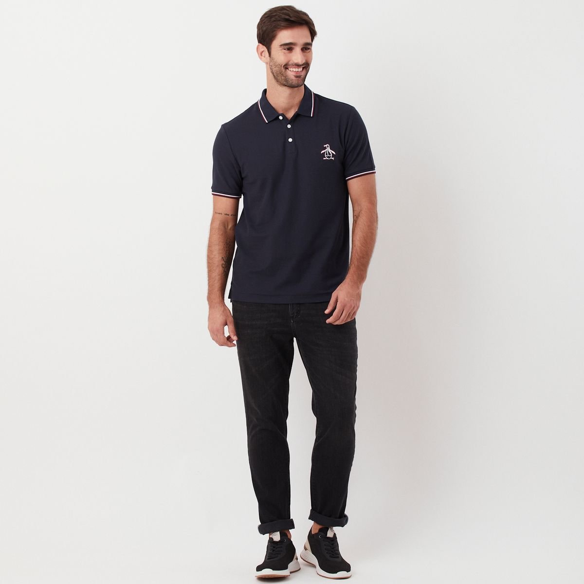 Poloshirt Penguin Mangas Cortas Liso Para Caballeros by Penguin