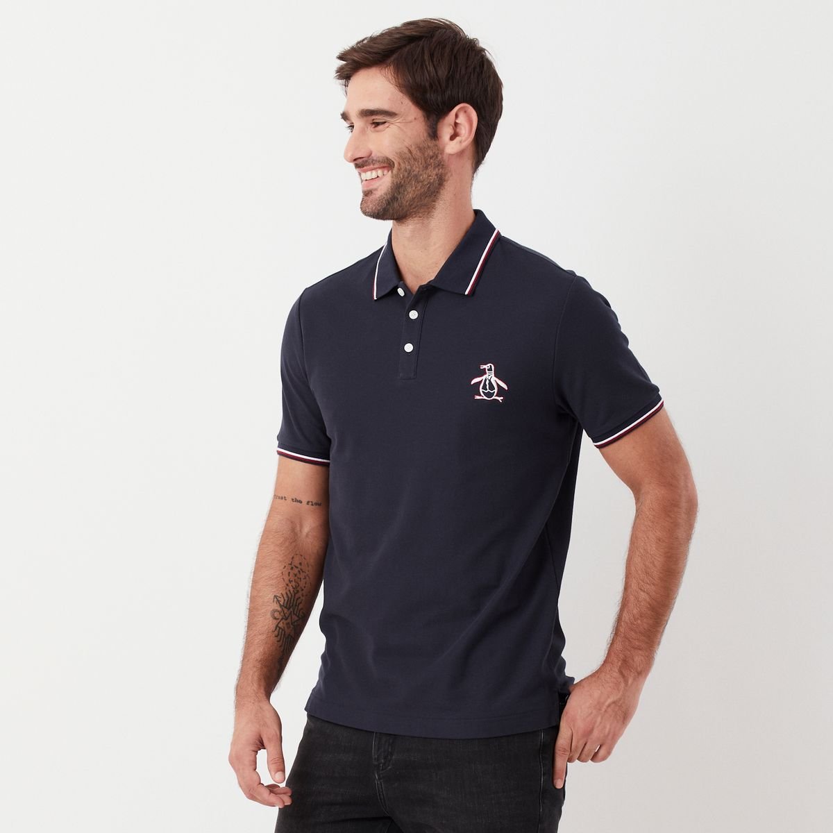 Poloshirt Penguin Mangas Cortas Liso Para Caballeros by Penguin