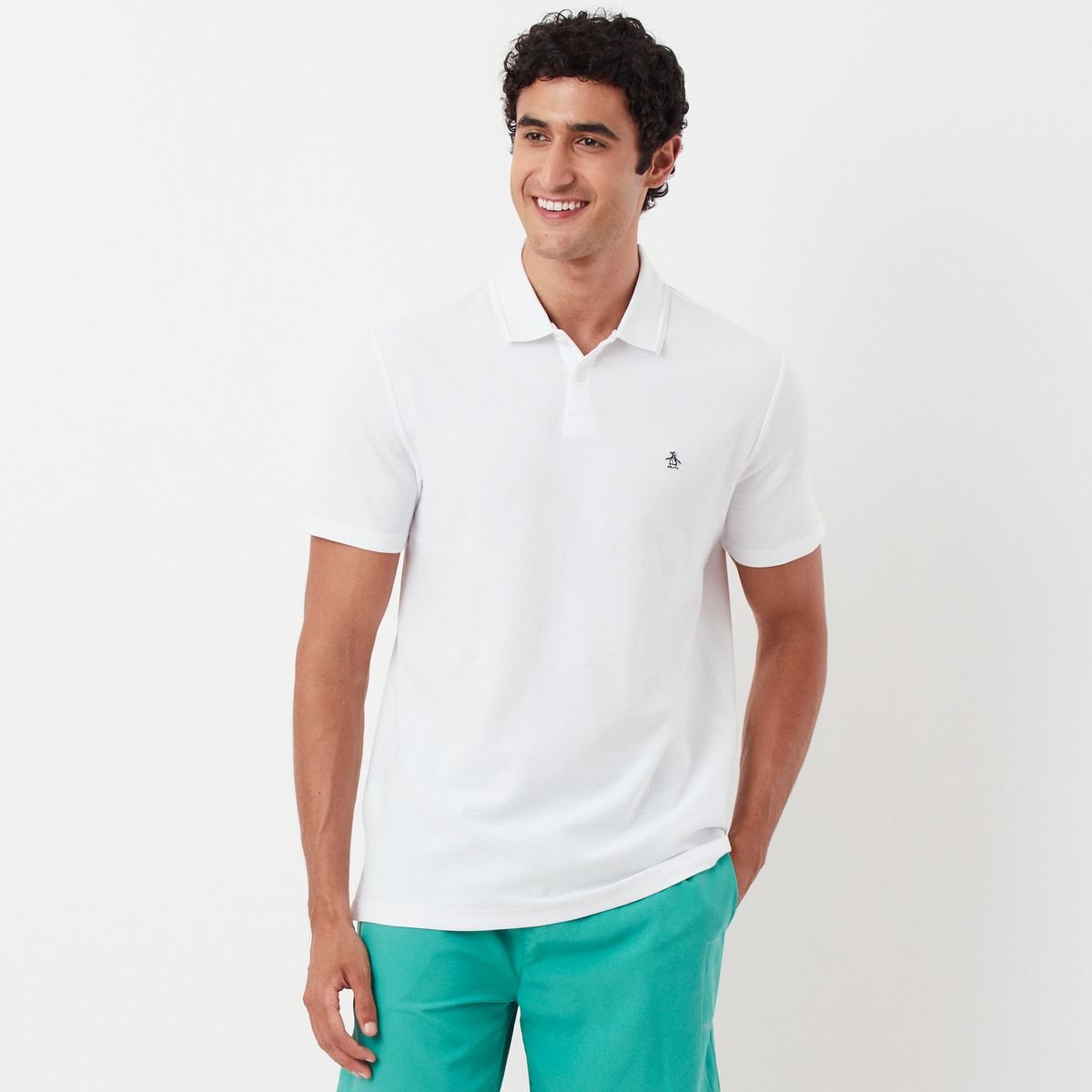 Poloshirt Penguin Mangas Cortas Liso Para Caballeros