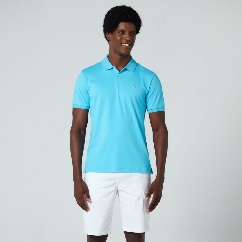Poloshirt Penguin Mangas Cortas Liso Para Caballeros by Penguin