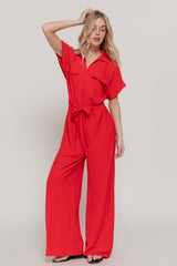 Enterizo Active Basic Mangas Cortas Liso con Lazo para Damas
