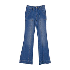 Pantalones Jeans Madden Girl Tiro Alto Acampanado para Damas