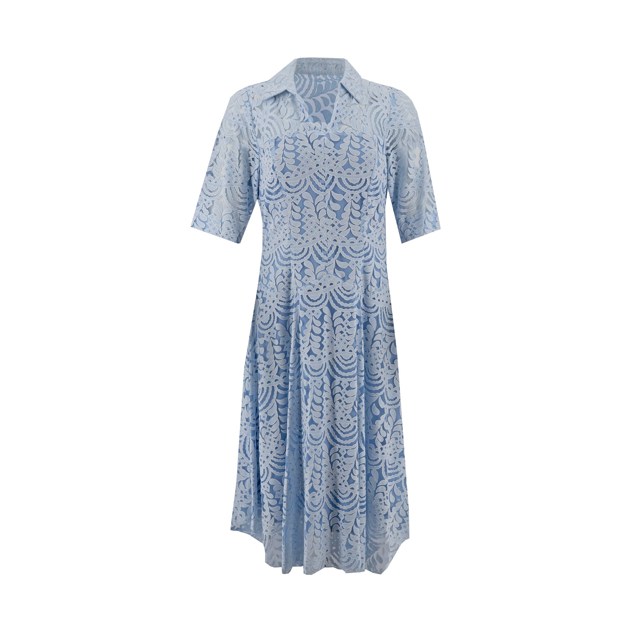 Vestido Rabbit Mangas Cortas Encaje para Damas – BLUE