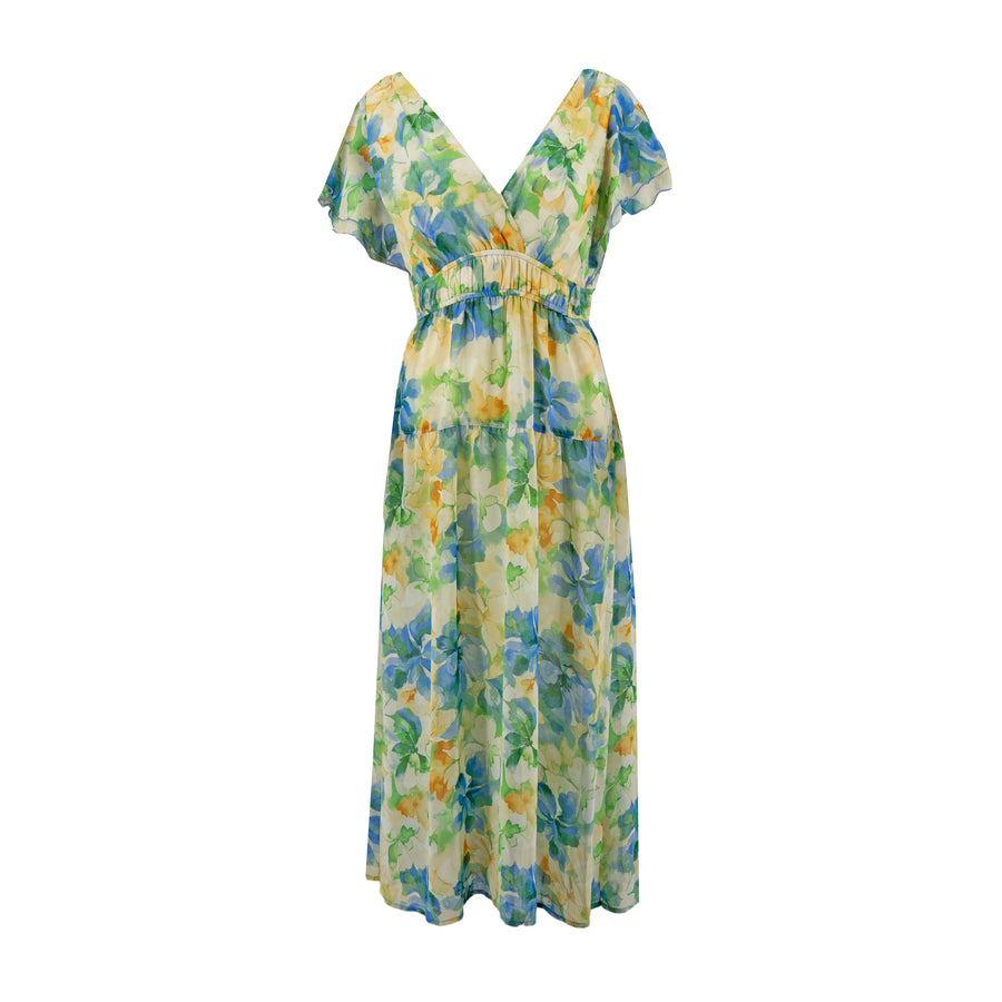 Vestido Rabbit Mangas Cortas Estampado para Damas – BLUE