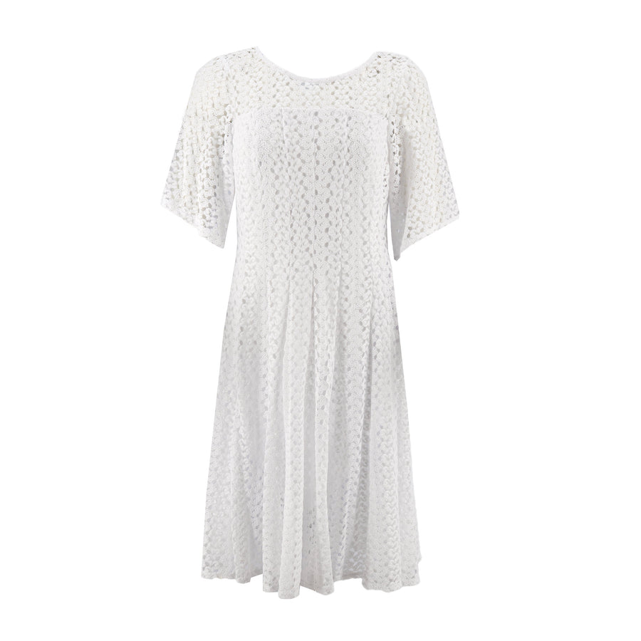 Vestido Rabbit Mangas Cortas Encaje para Damas – WHITE