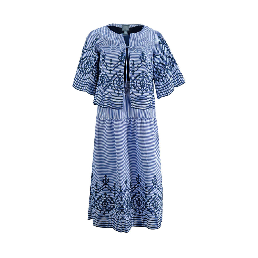 Vestido Rabbit sin Mangas Rayas con Sobretodo para Damas