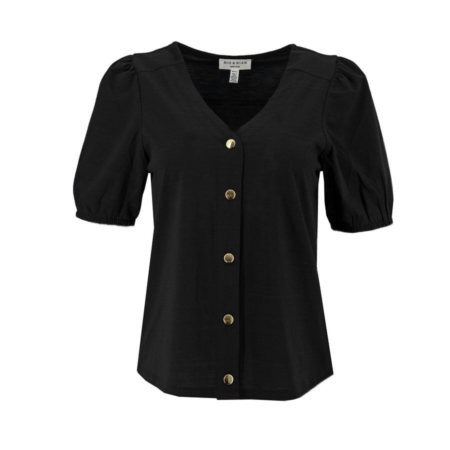 Blusa Rio + Rain Mangas Cortas Lisa para Damas