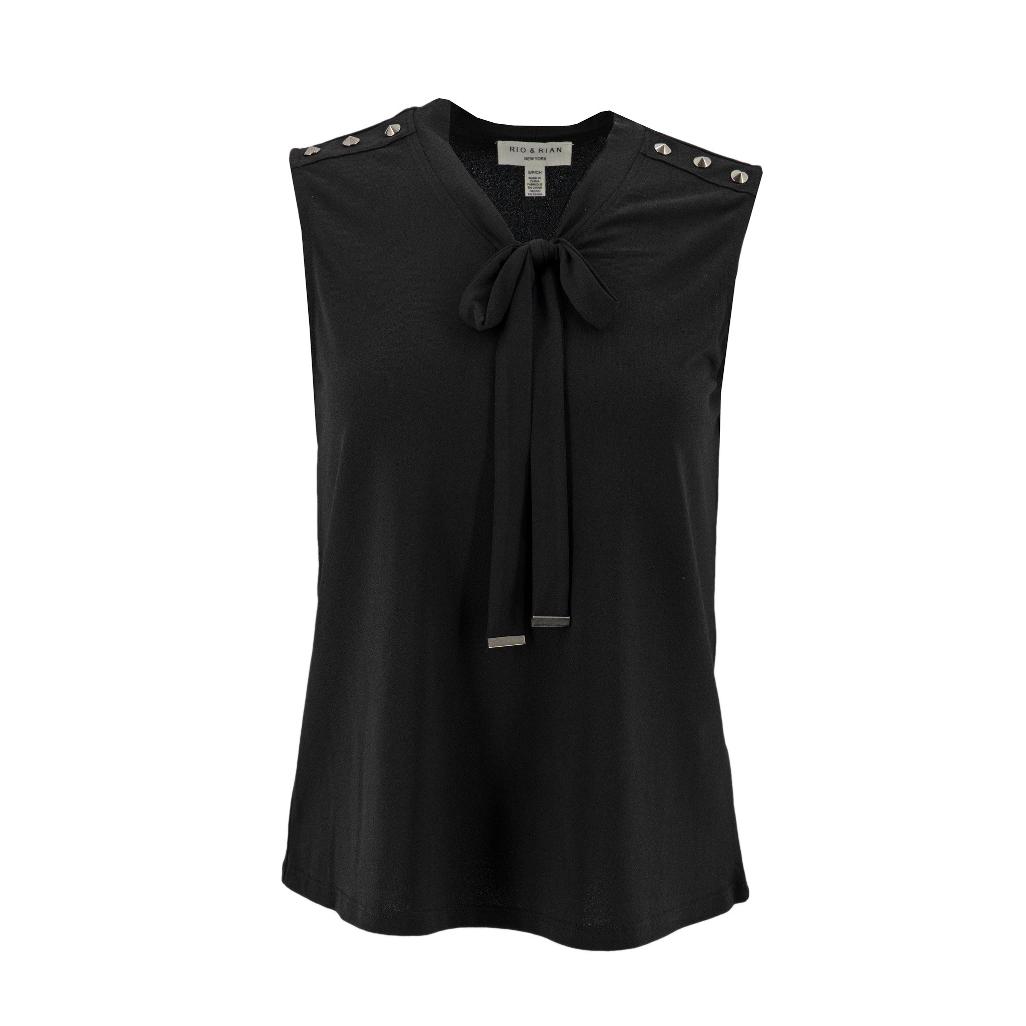 Blusa Rio + Rain sin Mangas Lisa para Damas – BLACK