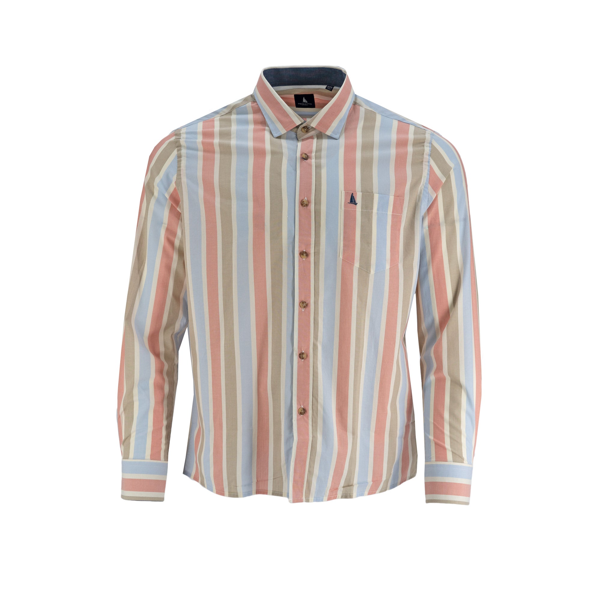Camisa Regatta Mangas Largas Rayas Para Caballeros