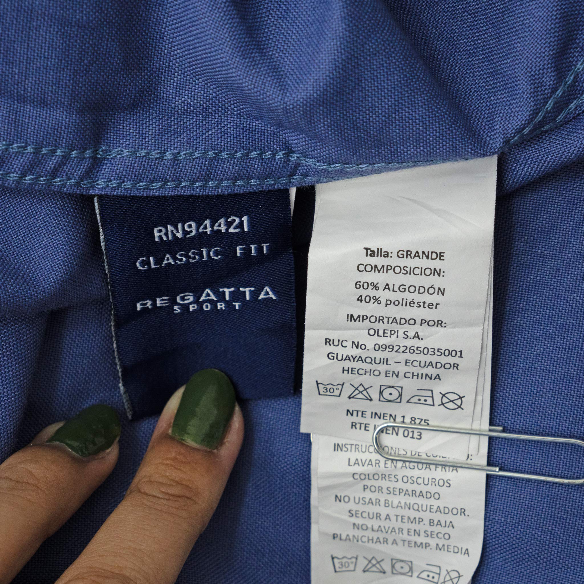 Camisa Regatta Mangas Largas Lisa P/ Caballeros by Regatta