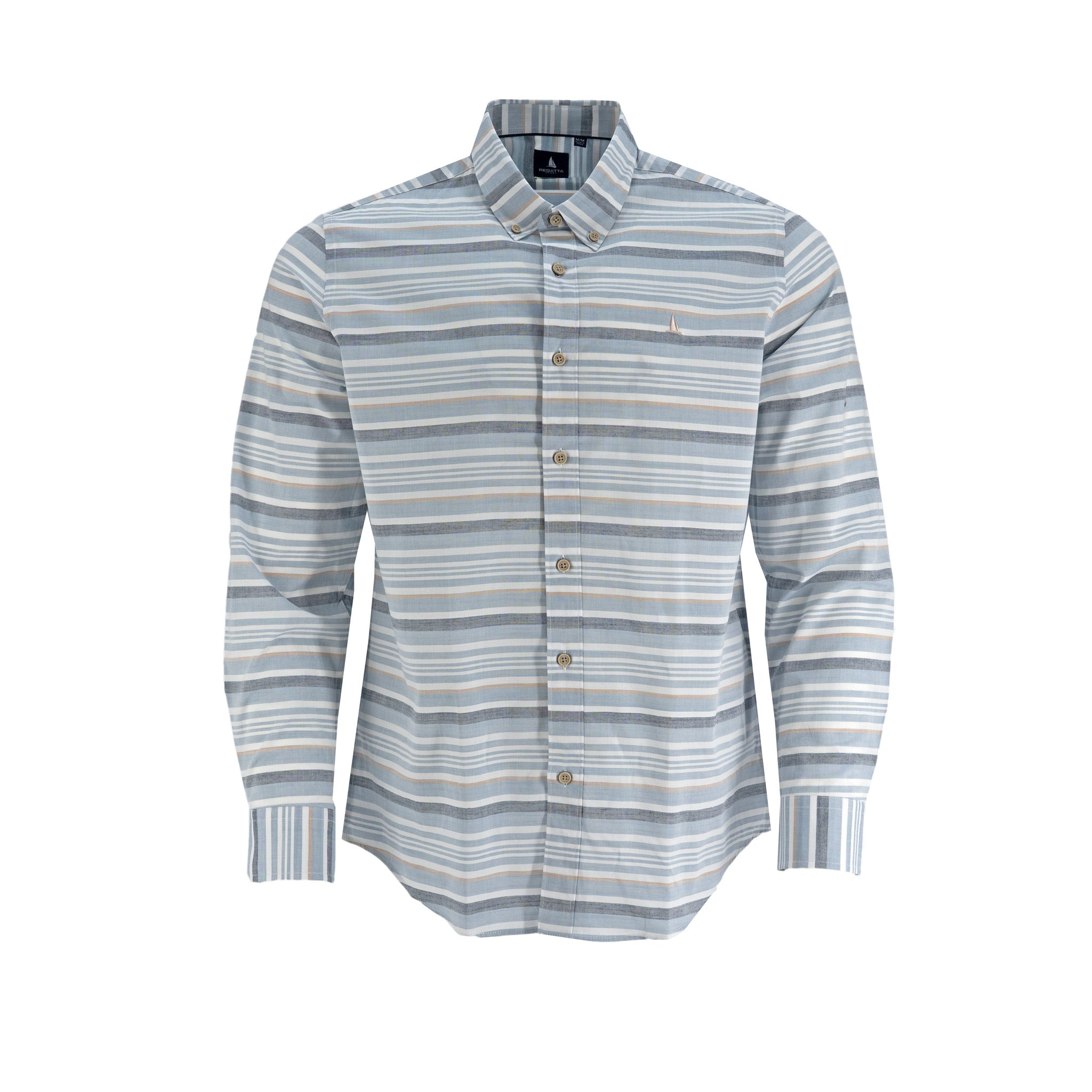 Camisa Regatta Mangas Largas Rayas Para Caballeros