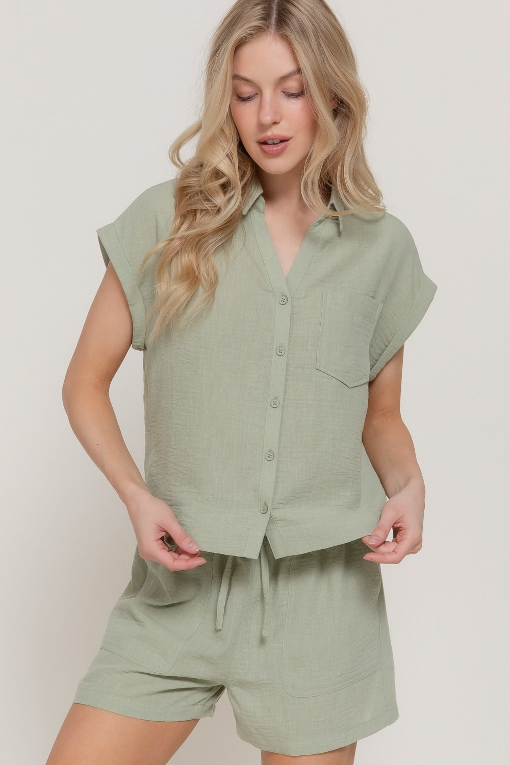 Blusa Active Basic Mangas Cortas Lisa para Damas