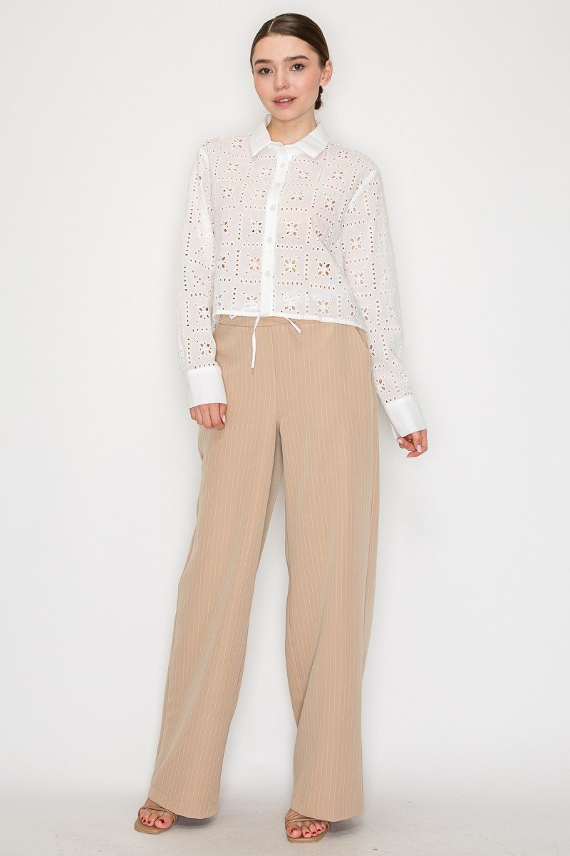 Blusa Story On Mangas Largas Eyelet Para Damas by Story On