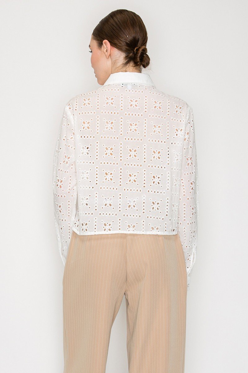 Blusa Story On Mangas Largas Eyelet Para Damas by Story On